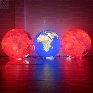 Globe terrestre/martien géant gonflable LED de 1,5 m, ensemble de décoration spatiale éducatif pour musée scientifique/école/centre commercial/événement pop-up/carnaval/fête - Product Image 2
