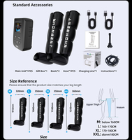 Appareil de physiothérapie professionnel sans fil à compression, batterie ultra longue durée, masseur, pompe DVT 4 chambres 30-240 mmHg