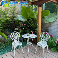 Plateau et chaise de balcon en aluminium moulé, combinaison chaise de jardin extérieure, cour extérieure, petite Table basse, terrasse extérieure, européen