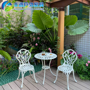 Cast Aluminum <strong>Balcony</strong> <strong>Table</strong> and Chair Combination Outdoor Garden Chair European Outdoor Terrace Courtyard Small Coffee <strong>Table</strong> - Product Image 4