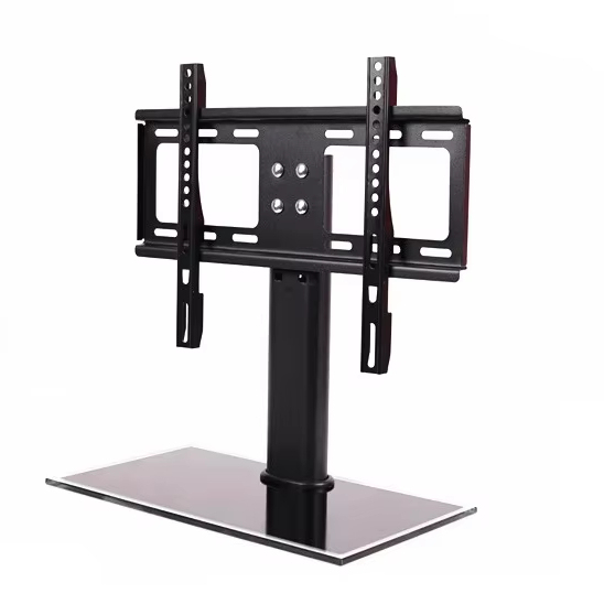 Universal Desktop TV Mount Bracket for 32-inch to 55-inch Monitors and LED TVs Glass and Steel Construction Office Use