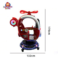 Juego Mecánico Infantil en Forma de Helicóptero, Operado con Monedas, con Movimiento Giratorio y Elevación, con Luces LED para Centros Comerciales