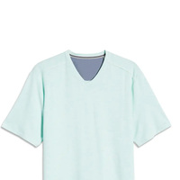 T-shirts personnalisés pour hommes en tricot à col en V et manches courtes – Design vierge pour impression numérique, respirants, séchage rapide, écologiques