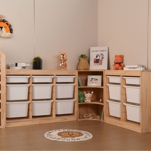 Armoire de rangement en bois avec bacs en <span class=keywords><strong>plastique</strong></span> <span class=keywords><strong>pour</strong></span> la chambre des enfants, organisateur de jouets, meubles de crèche, salle de jeux <span class=keywords><strong>pour</strong></span> enfants - Product Image 4