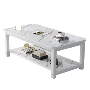 Modern Minimalist Rectangular Wooden Coffee <b>Table</b> for Living Room-Compact Eco-Friendly Multi-Layer Storage Easy to Clean - Product Image 1