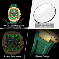 Montre chronographe à quartz Poedagar 9051 pour homme, montre de sport de luxe, Orologio, étanche, lumineuse, Reloj Hombre, bracelet en silicone pour homme