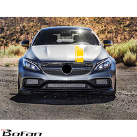Accessoires de lèvre avant de pare-chocs de voiture C63 Style noir brillant édition 1 pour Real Mercedes BENZ C63 2015-2021