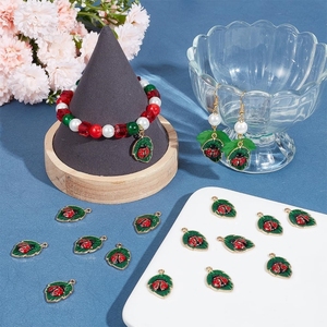 Ciondoli a Forma di Coccinella in Lega con Smalto Rosso, <span class=keywords><strong>Portafortuna</strong></span>, per Creazione di Gioielli - Product Image 4