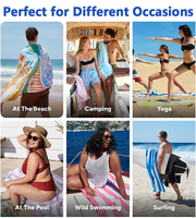 Pink Stripes Microfiber Beach Towels with Custom Logo Professional Printing Sand Free Quick Dry Swimming Towels