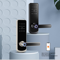 La plus récente connexion wifi électronique sans clé dans la carte rfid mot de passe empreinte digitale tuya serrure intelligente avec sonnette