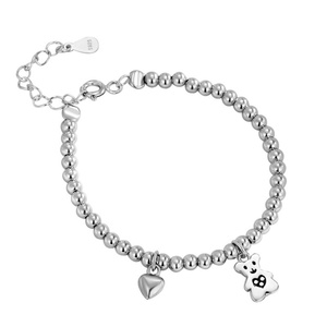 Pulsera de Plata de Ley S925 con Colgante de Oso Adorable, Joyería para Mujeres y Niñas, Regalo - Product Image 1