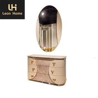 Ensemble de coiffeuse de maquillage, coiffeuse européenne moderne avec miroir