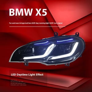 Phare avant modifié E70 (2007-2013) avec feux de jour LED bleus et clignotants 12V - Product Image 2