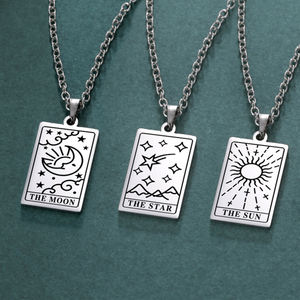 Mode <span class=keywords><strong>Tarot</strong></span> Kaarten Charms Ketting De Astrologie <span class=keywords><strong>Tarot</strong></span> Sieraden Vrouwen Rvs Sieraden Amulet Paar Ketting - Product Image 6