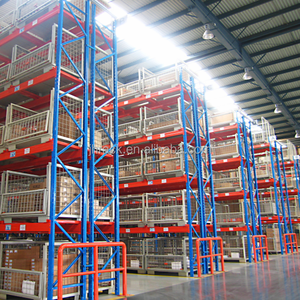 Estanterías de Almacenamiento de Acero de Alta Resistencia para Fábrica, Estructuras Verticales con Estantes de Malla de Acero, Unidades de Estanterías para Almacén con Protector de Postes para Estanterías de Palés - Product Image 1