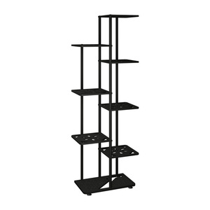 Support à fleurs noir à 9 pots, 42x24,5x143,5 cm, support autoportant pour plantes d'intérieur, pour le rangement dans le salon - Product Image 5