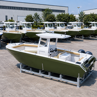 Bateau de pêche en aluminium à deux moteurs, 28 pieds, console centrale, 2x150HP Yamaha, direction hydraulique, pêche en mer, certifié CE, 6 personnes