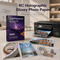 Papier RC jet d'encre holographique personnalisable, support d'impression photo jet d'encre, graphiques promotionnels, papier photo holographique jet d'encre