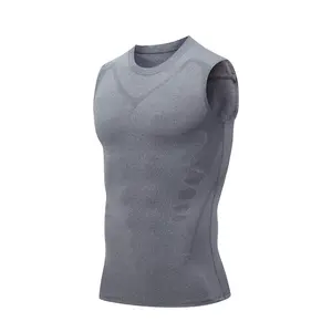 OEM wholesale 90% Polyester 10% Spandex Men's workout singlet High elastic Mesh Quick Dry Solid Color Sleeveless Men's Tanks