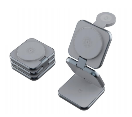 OEM DOM 3 in 1 Foldable Magnetic Wireless Charger for Phone and Watch Charger Travel Wireless Charger