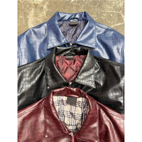 Veste en cuir de crocodile personnalisée pour hommes, veste en cuir PU zippée, fabricant de vestes en cuir pour hommes