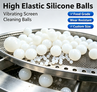 Billes en silicone solide résistantes à la chaleur, haute élasticité, pour le nettoyage des écrans et des tamis vibrants, nettoyage à sec