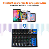 Console de mixage audio professionnelle OEM HT7, interface USB portable, lecteur MP3 numérique, 7 canaux, console de mixage DJ, certifiée CE, son surround