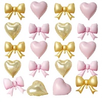 Kit de 20 ballons en aluminium en forme de cœur rouge, rose et or de 18 pouces pour la Saint-Valentin, les anniversaires et les mariages
