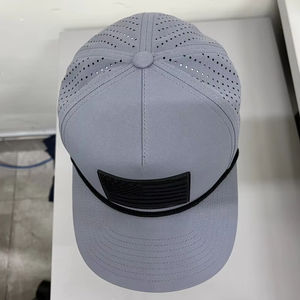 High Quality Custom PVC Patch Trucker Caps 5-Panel Perforated Snapback Laser Cut Hole Waterproof Sporty Golf <b>Hat</b> for <b>Men</b> Rope - Product Image 5