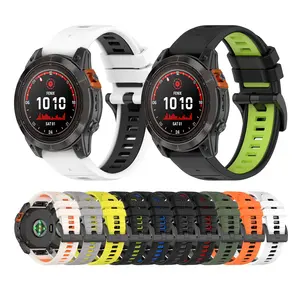 Correa de Silicona de Dos Tonos QuickFit para Relojes Garmin <span class=keywords><strong>Fenix</strong></span> 7X, 7, 6X Pro, Epix Pro, <span class=keywords><strong>Fenix</strong></span> 6 Pro, 5X, 5 Plus - Product Image 1