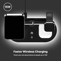Tragbare Desktop-Handy uhr Drahtlose Ladestation mit Nachttisch lampe 3 in 1 15W Magnetisches kabelloses Schnell ladegerät