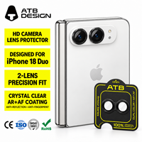 Protection d'objectif d'appareil photo ATB Eagle Eye anti-reflet, anti-rayures, verre trempé, couverture intégrale pour iPhone 18 Duo Pro Max