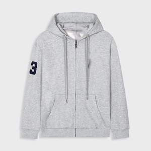 Sweat-shirts à Capuche Respirants en Polaire Brodés 100% Coton avec Fermeture Éclair pour Hommes, Mode Décontractée Hiver, Vente en Gros pour Sport et Jogging - Product Image 2