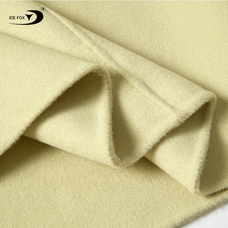 Fashion Winter Clothes Overcoat Real Fox Fur Trimmed Women Jacket Long Double Breast Wool Wrap Trench Coat Woman