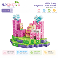 Bloques de Construcción Magnéticos de Princesa para Fiestas de Niñas, Juego de Juguetes Educativos STEM de Construcción DIY para Niños, Cubo Magnético para Niñas, Regalo