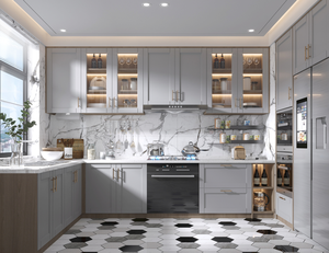 Mobili da <span class=keywords><strong>Cucina</strong></span> Economici con Finitura Termoformata Personalizzati dalla Fabbrica Cinese per Design Cucine in Polonia - Product Image 4