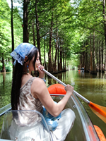 Kayak transparent 2,44 m avec airbag latéral, flottabilité de sécurité, canoë en polycarbonate pour 1 personne, idéal pour la location en station.