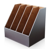 Porte-documents en cuir PU de style classique personnalisé, pour bureau, papeterie, classeur, étagère à magazines, cadeaux promotionnels et d'affaires