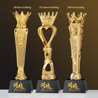 Trophées en résine avec base en verre, logo personnalisé gravé au laser, trophées durables pour événements et promotions