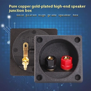 Hai khe cắm đồng nguyên chất <span class=keywords><strong>Banana</strong></span> Jack thiết bị đầu cuối bài mạ vàng Loa hộp nối vuông kẹp kẹp Chất lượng cao hệ thống âm thanh - Product Image 2