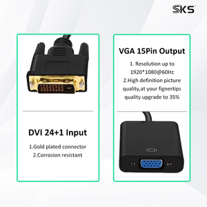 DVI อะแดปเตอร์แปลงสัญญาณ15Pin เป็น VGA 24 + 1, อะแดปเตอร์แปลงข้อมูลอย่างรวดเร็วสำหรับเครื่องพิมพ์คอมพิวเตอร์และการแปลงสัญญาณวิดีโอ - Product Image 4