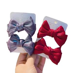 Fermaglio per Capelli a Fiocco per Bambine Sudcoreane e Grazioso Clip per Capelli Rosso per Neonata Stile Influencer - Product Image 2