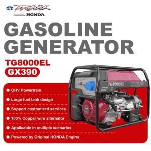 Générateur à essence HONDA 6,5 kW avec système d'alerte d'huile, entretien facile, moteur <span class=keywords><strong>OHV</strong></span>, puissance de crête de 6500 W, groupe électrogène portable à essence - Product Image 2