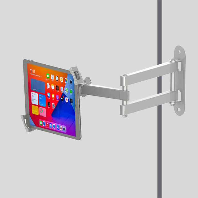 Universal Anti-Theft Lock Tablet Stand 10-13 Inches Folding Metal Wall Hanging Fixed on Wall