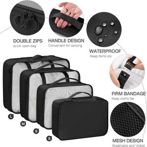 Best Packing Cubes Set Travel Luggage Organizers <b>Suitcase</b> Travel Accessories <b>Storage</b> Bag Packing Cubes for <b>Suitcases</b> - Product Image 3