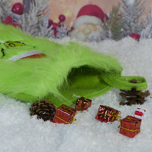Chaussettes <span class=keywords><strong>de</strong></span> Noël personnalisées en peluche Monstre Vert Elfe <span class=keywords><strong>Grinch</strong></span>, chaussettes <span class=keywords><strong>de</strong></span> Noël <span class=keywords><strong>Grinch</strong></span> en fausse fourrure douce pour la décoration <span class=keywords><strong>de</strong></span> la maison - Product Image 5