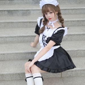 Japanese Style Maid Costume Black Polyester Cosplay Outfit For Anime Role Playing Fresh Sweet Design - Product Image 2
