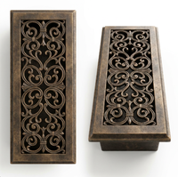 Grille de sol en fonte Savannah 4x10, cache-vent décoratif de style victorien, grille de sol en métal bronze antique pour parquet