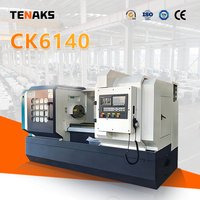 Tour CNC horizontal haute précision TENAKS, tourelle à outils électrique 4 positions, CK6140, machine de fraisage CNC robuste