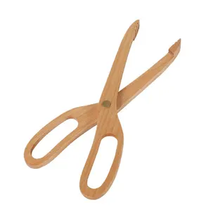 Pinzas para alimentos, pinzas para pan, tijeras de Haya para el hogar, utensilios de madera, accesorios de cocina, juegos de madera, cocina ecológica de madera de 25*8cm